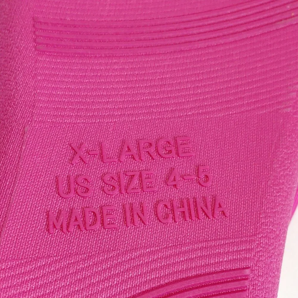 Girls Slippers NAVY BLUE WHITE STRIPED Pink Bow SHERPA LINED Rubber‎ Sole XL 4-5